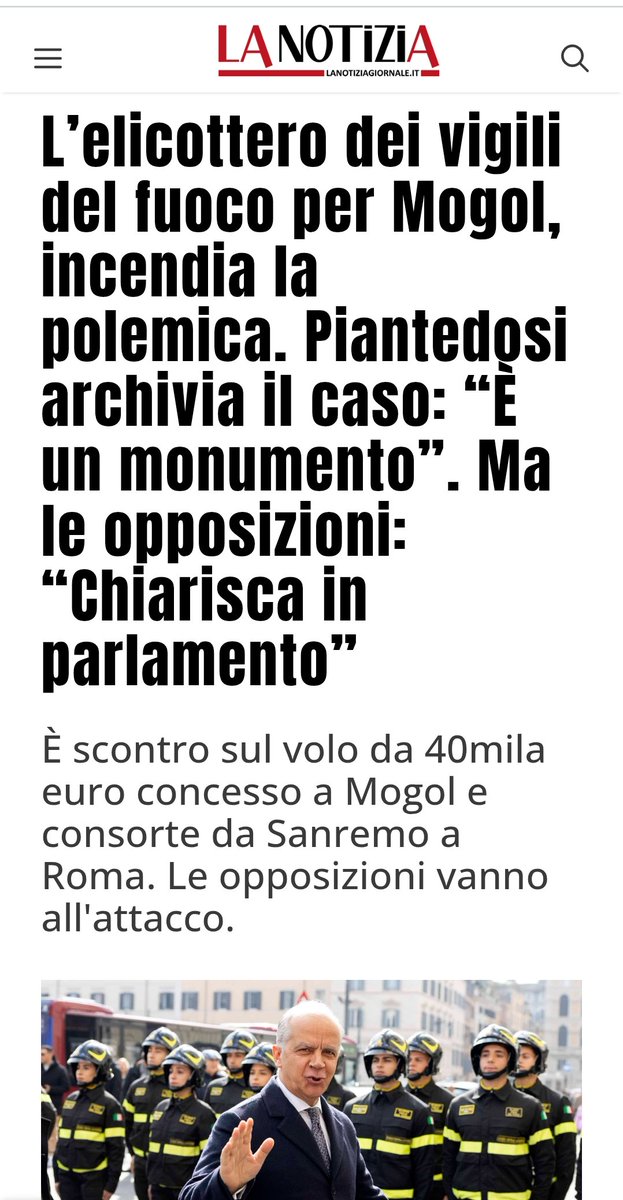 lucillaMasini2's tweet photo. L’elicottero dei vigili del fuoco per Mogol "incendia" la polemica. Piantedosi archivia il caso: “È un MONUMENTO”.
Sì, ma occhio ai piccioni!
#Sanremo26 #Mogol #Vigilidelfuoco #2Marzo https://t.co/G5bcJWKXvM