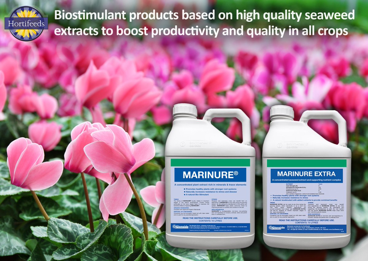 Hortifeeds's tweet photo. A powerful combination of premium #seaweed and
#nutrient complex ideal for all #ornamental #crops.
Marinure and Marinure Extra enhance overall crop quality while building natural #resilience and tolerance to abiotic stresses
#RootDevelopment #Hortifeeds #Horticulture #grower #softfruit #topfruit #ornamentals