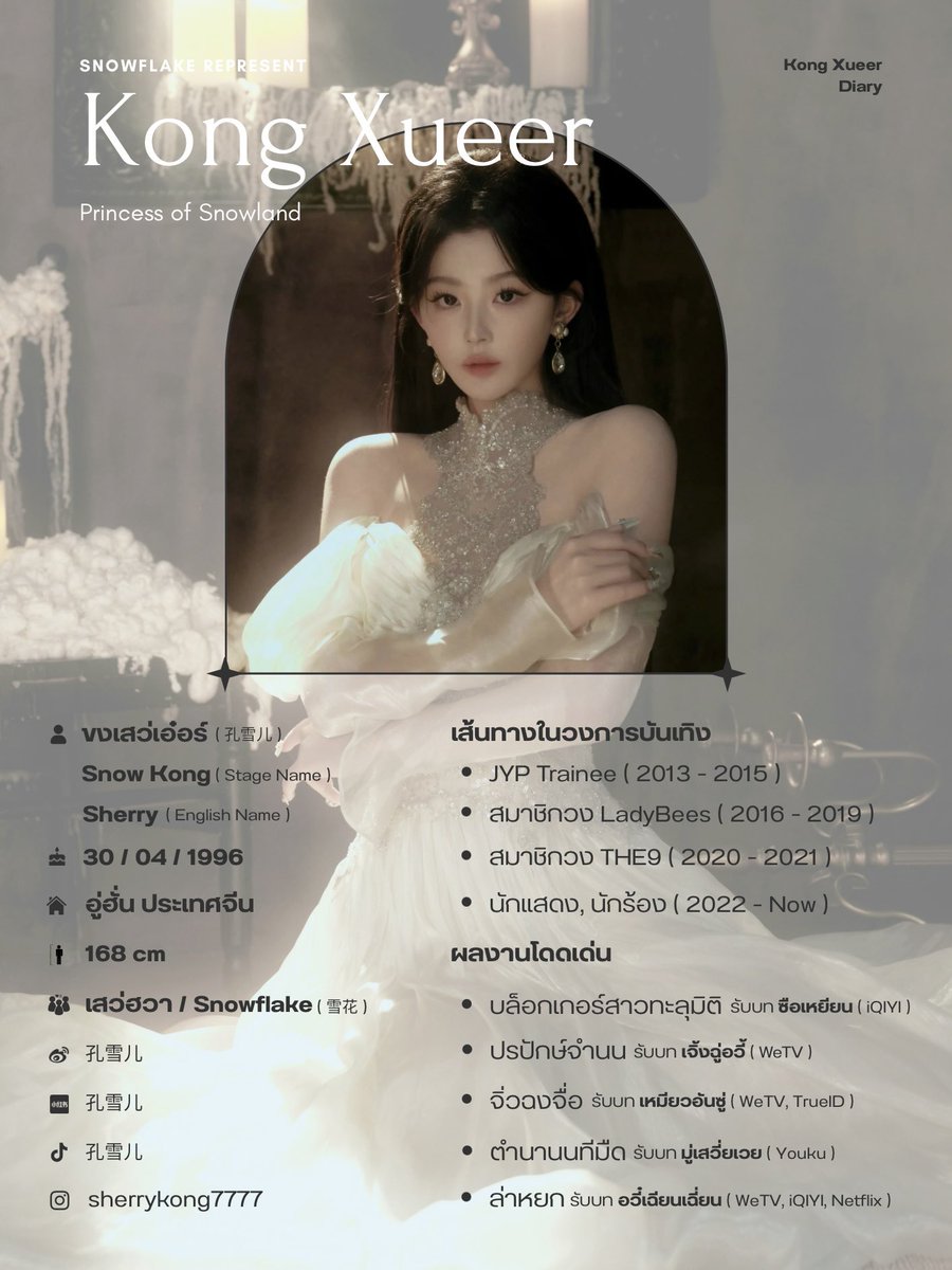 เจ้าหญิงแห่งอาณาจักรหิมะคนนี้เป็นใครกันนะ ?

— มารู้จัก #孔雪儿 หรือ ‘น้องสโนว์’ ไปพร้อมๆ กันได้เลยค่ะ ❅♡

#ขงเสว่เอ๋อร์ #KongXueer #SnowKong