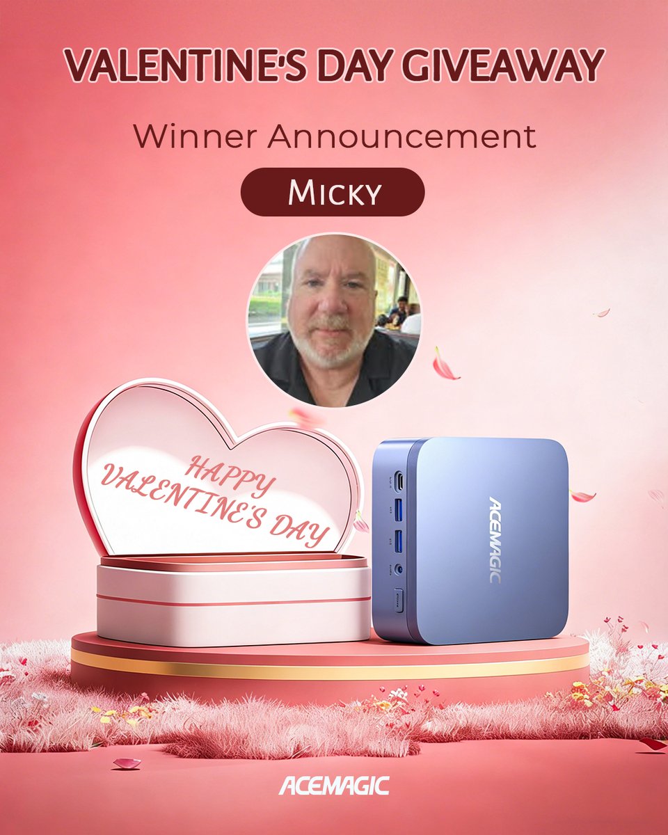 Acemagic_'s tweet image. 💘 Valentine’s Day Giveaway Winner 💘

Big thanks to everyone who joined!

Congrats to Micky🎉
Check your DMs, we’ll be in touch.
Didn’t win this time? Don’t worry. More drops are coming 👀
#Acemagic #GIVEAWAY #vday
