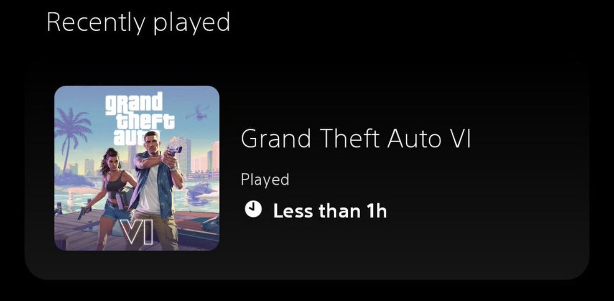 LibertyINFO_'s tweet photo. @PlaystationSize Also, due to the Title ID's being leaked, some people have managed to display "Grand Theft Auto VI" under the recently played section on their profile, using some sort of glitch/exploit.

[Found &amp; Screenshotted by @videotech ] https://t.co/CBOLNn7FCQ