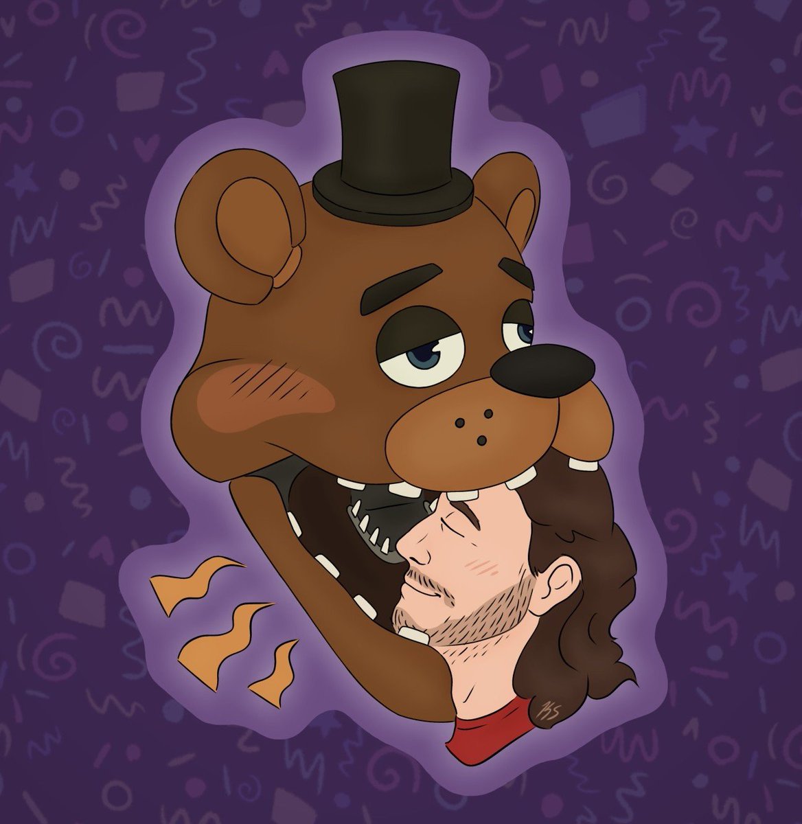 KieranTheBug's tweet photo. Freddy + Markiplier for the winner of the YCH raffle!! 
#FNAF #markiplier https://t.co/TmiKVkYJ2i