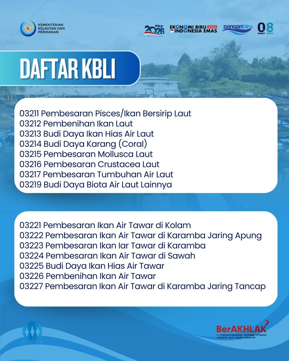 HarfinEko's tweet photo. Sahabat Bahari, Budidaya ikan yang maju dimulai dari langkah tepat yaitu salah satunya perizinan berusaha sesuai ketentuan. 
@kkpgoid @swtrenggono
#2026KKPGrowStronger #SaktiWahyuTrenggono #KKPGOID #PerizinanBudidayaIkan #makintahu728RO https://t.co/wuiWw5lSzG