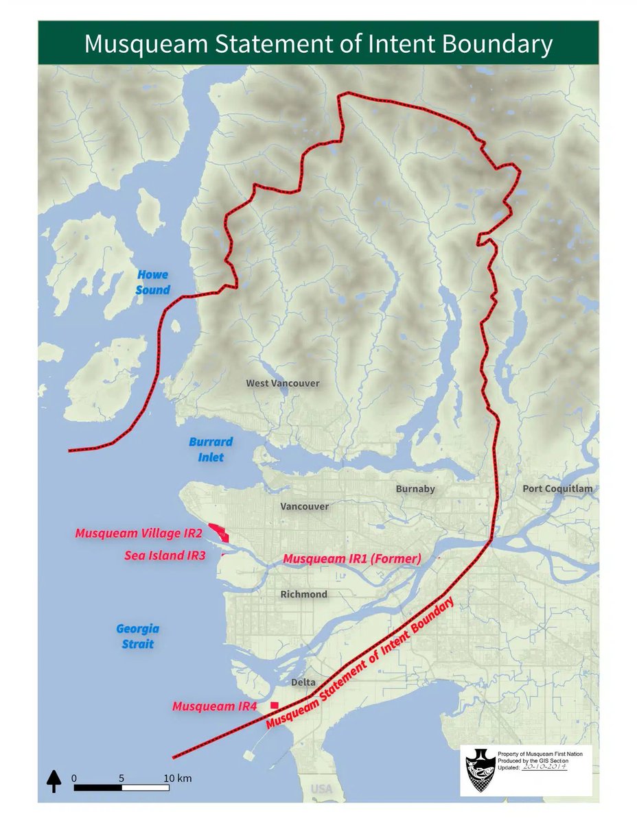 캐나다 광역 밴쿠버 지역의 약 200만 채의 부동산에 대한 소유권이 불확실 해짐. 재산가치가 0으로 떨어질 수 있음. 

Musqueam의 전통 영토내 Aboriginal rights와 title을 공식 인정. 기존사유재산에는 직접적인 영향도 미치지 않는다는 입장이나, 기존에 사유지에 대해 원주민 소유권이 인정되면서