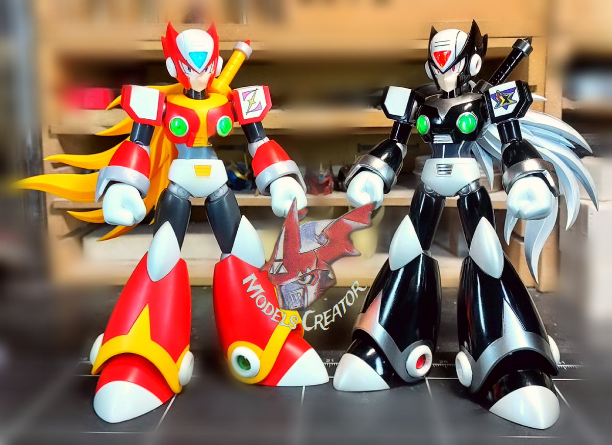 DMModelsCreator's tweet image. 壽屋 洛克人X 傑洛學長&amp;amp;假傑洛 模型實體對比點陣圖🤔🤔🤔🤔

嘗試用一下APP轉換成點陣圖的樣式 還蠻有趣的！！

我的壽屋 傑洛 1st 還沒有消息😭😭😭

#MagnamonX
#ロックマンX
#KOTOBUKIYA
#Zero
#ゼロ
#FakeZero
#フェイクゼロ