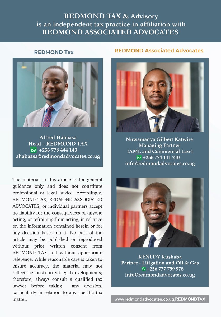 AlfredHabaasa's tweet photo. "Approximately eight out of every ten persons with a TIN have outstanding tax liabilities with the URA. Of these tax liabilities, half is usually penal tax and interest. Therefore, simply put, this tax waiver campaign settles half of your tax liabilities. It is important you cross check your tax ledger, pay the principal tax and take advantage of this waiver"
#UgandaTaxCompliance #UgandaTaxAdvisory
