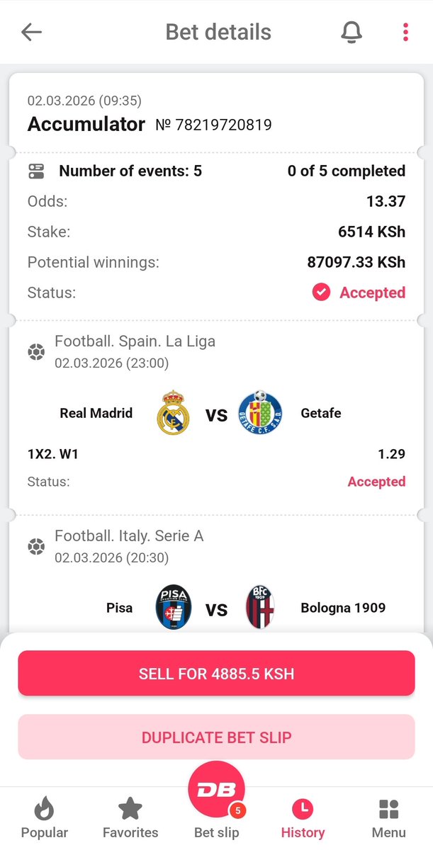ELITE SLIP 

13 ODDS

𝐁𝐞𝐭𝐭𝐢𝐧𝐠 𝐬𝐢𝐭𝐞 : 𝐃𝐁𝐁𝐄𝐓

Slip Code:: BFAR7

Register here: db-bet.co/_WAN254

Use Promocode:: 𝐖𝐀𝐍254 

𝐓𝐞𝐥𝐞𝐠𝐫𝐚𝐦 𝐂𝐡𝐚𝐧𝐧𝐞𝐥👉t.me/Wan254Tips