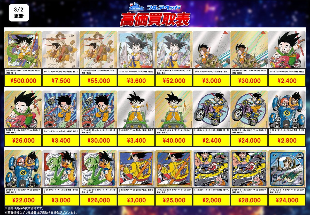 🐉ドラゴンボールフュージョンワールド🐉 ✨買取表更新しました