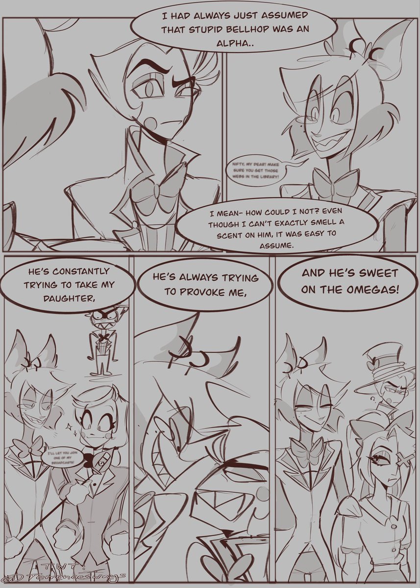 Terrencesways's tweet photo. i was gonna just draw appleradio fucking.. but ive always wanted to draw the omegaverse- so why not just turn it into porn with plot?? part 1/??? #appleradio #radioapple #LuciferHazbinHotel #alastor https://t.co/jyh5tGAf0r