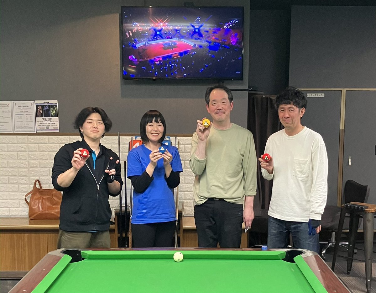 eeteff's tweet photo. RandE1周年9ボール常連会リザルト

優勝　眞木さんA
二位　後藤田P
三位　大城さんA
三位　勢那B

皆様のおかげで1周年を迎える事が出来ました。ありがとうございました。 https://t.co/M6Qh4q5ton