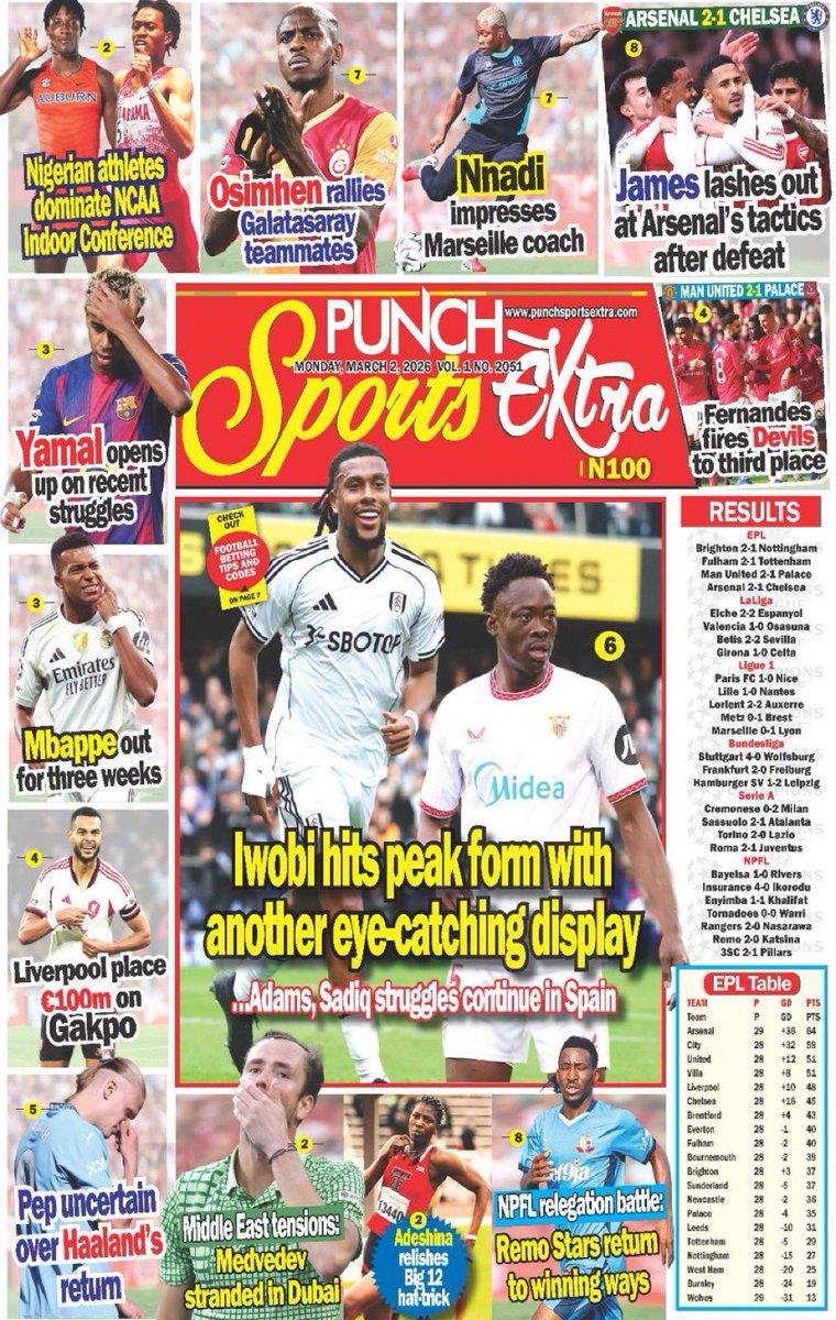 Nigerian Newspapers Daily Front Pages Review | Monday, 02  March, 2026
#Newstridez #News #Politics #Business #entertainment #Nigeria  #LatestNewsNigeria #newsalert #NigeriaNews #BBNaija #TrendingStory #StayUpdated