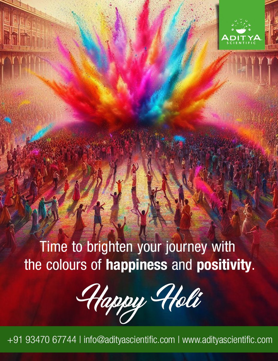 AdityaScientif1's tweet image. Let's celebrate the festival of colors by infusing our partnership with joy, optimism, and shared success. Wishing our valued clients a bright and prosperous Holi!
#Holi2026 #CorporateCelebration #ColorsOfSuccess #JoyfulBusiness #TogetherWeGrow #FestivalOfColors #AdityaScientific