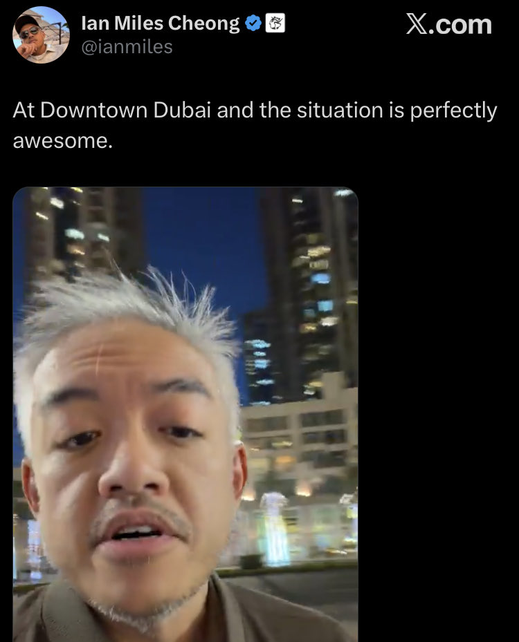 joni_askola's tweet photo. It’s absolutely pathetic to see tax evaders, scammers, Russian propagandists, and meninist influencers, often the same people, defending Dubai right now. 

They have been overselling it for years, and now that it’s been bombed, they are pretending it’s no big deal https://t.co/YMd11JQgKk
