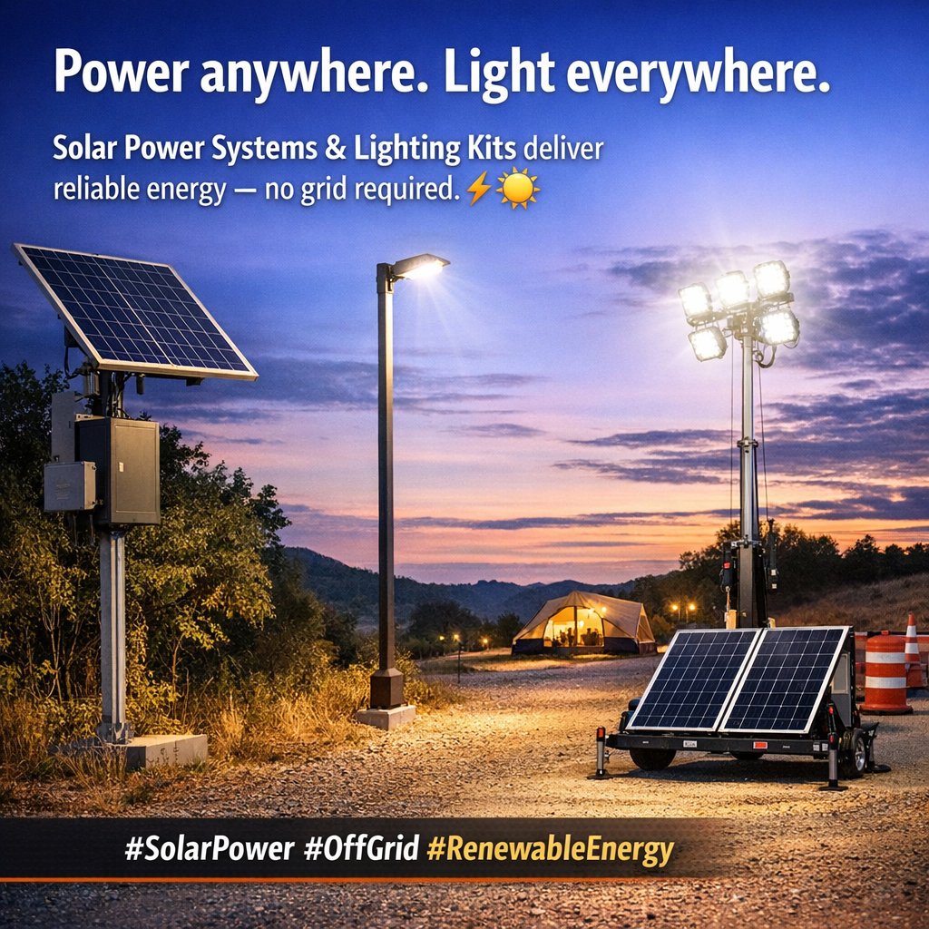 Suninone's tweet photo. Power anywhere. Light everywhere.

Solar Power Systems &amp; Lighting Kits deliver reliable energy — no grid required.https://t.co/7hCjWk2CA4⚡🌞
#SolarPower #OffGrid #RenewableEnergy #suninone #SolarElectric #SolarTechnology #RemotePower #Microgrid #OutdoorLighting #EcoFriendly https://t.co/2CWhiPAj3y