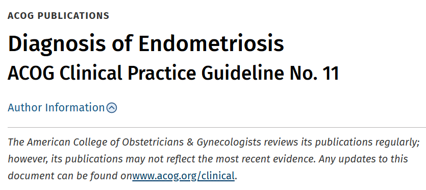 doctorneyro's tweet image. This #ClinicalPracticeGuideline includes recommendations on the #clinical, #imaging, and #surgicalevaluation and #diagnosis of #endometriosis. 

#Recommendations are classified by #strength and #evidencequality.

journals.lww.com/greenjournal/a…