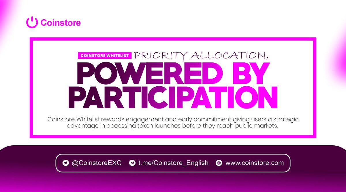 DANIYAMZ's tweet image. Success in digital assets often comes down to entering at the right moment.
Through @CoinstoreExc Launchpad, you gain early pricing on selected projects.
Move ahead of the crowd.
Start exploring now.
cutt.ly/HrkLddwR
#Coinstore #IEO