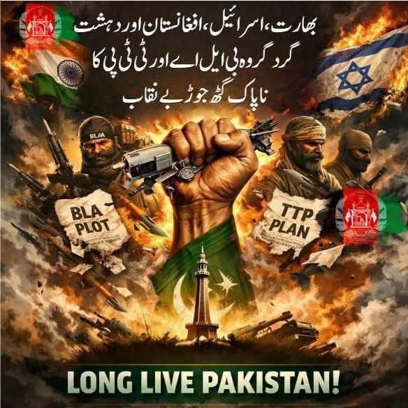 junnatbloch's tweet image. پاکستان کے خلاف بھارت، اسرائیل، افغانستان اور بی ایل اے، فتنہ الخوارج کی ناپاک سازشیں جاری ہیں، مگر ریاست ہر قدم پر چوکس اور ہر محاذ پر مستعد ہے۔ دشمن کے ہر ناپاک منصوبے کو فوری اور سخت جواب دیا جا رہا ہے
#PakistanSecurity
#NationalDefense
#CounterConspiracies
#UnityAndStrength