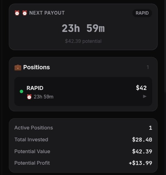 GM   CT 
GM trenches 

RAPID mode activated ⚡
$28.40 → ~$42 in 24h
Compounding slowly staying disciplined 
<a href="/Spraytrenches/">Trenches Spray</a>

app.playtrenches.xyz/ref/FAYF3JEV