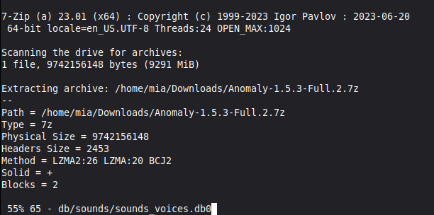 had to do some bullshit to extract a 7z file
