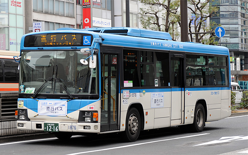 その後は川崎駅東口～川崎マリエン直行バスを。 S-1876 川崎200か1216