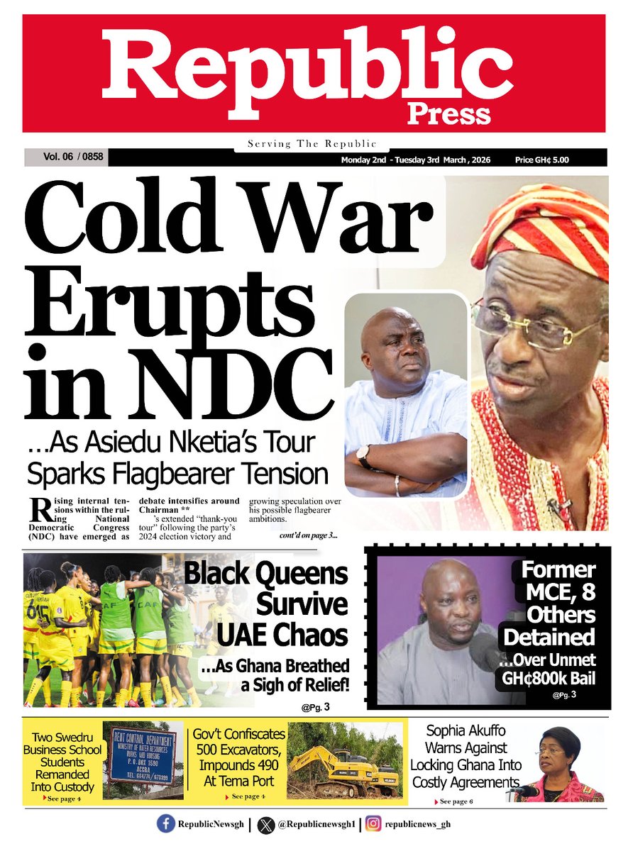Newspaper Headlines; Monday, March 2, 2026