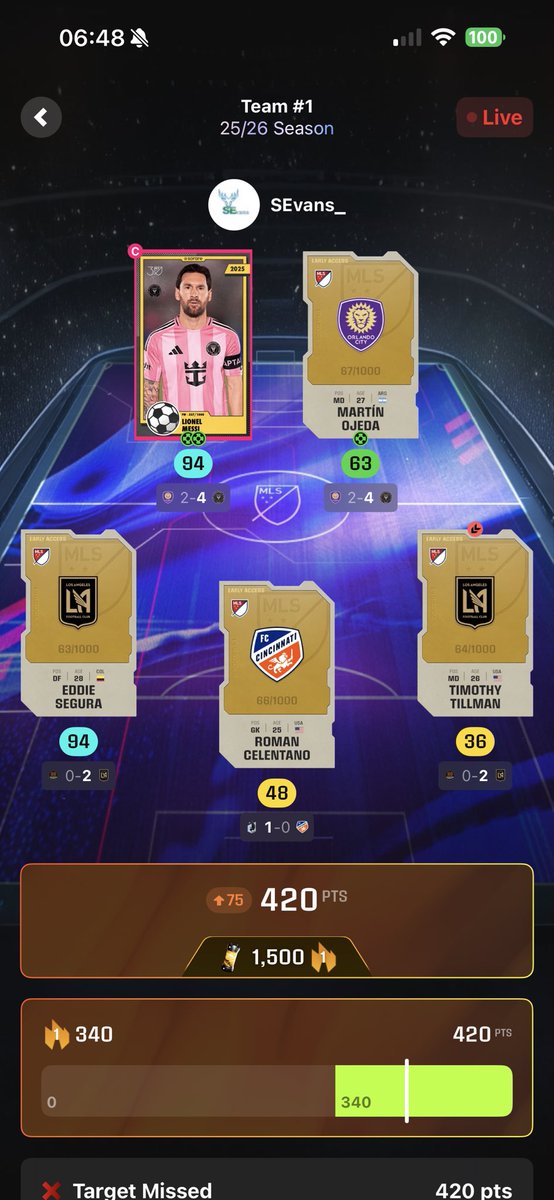 MLS streak 1 done 🔥 really surprised Tillman didn’t perform better against 10 men but we smashed the streak 🔥

The series will be a bit delayed due to moving house, so sorry about that lads, but I’ll keep yous up to date on here!!