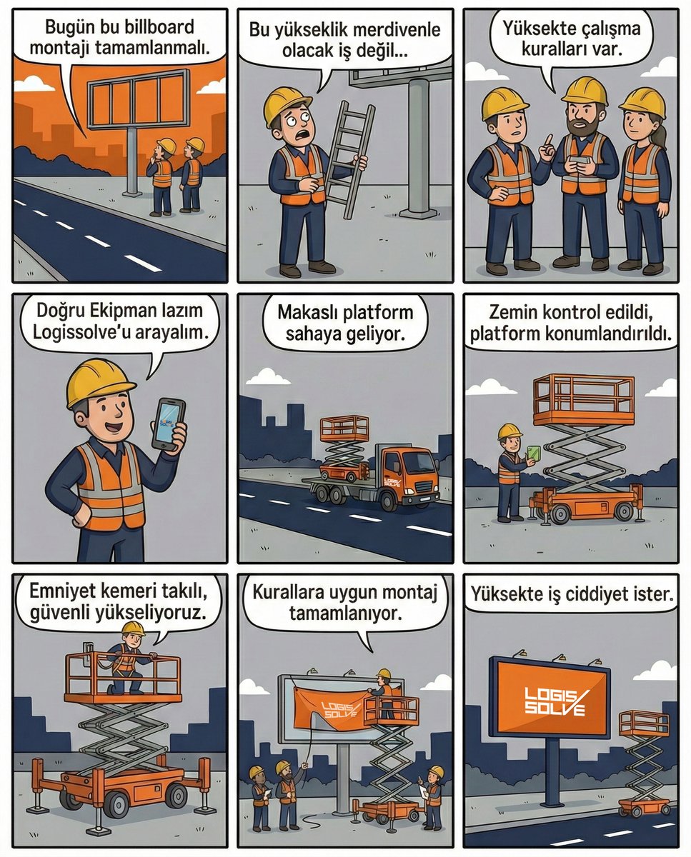 logissolve's tweet image. 🚧 Yüksekte iş ciddiyet ister!
Doğru ekipman + doğru prosedür = güvenli montaj ✅
 LOGISSOLVE olarak billboard montajında iş güvenliğini her zaman önceliğimiz yapıyoruz.

#LOGISSOLVE #İşGüvenliği #YüksekteÇalışma #BillboardMontajı #DoğruEkipman #GüvenliÇalışma #SafetyFirst