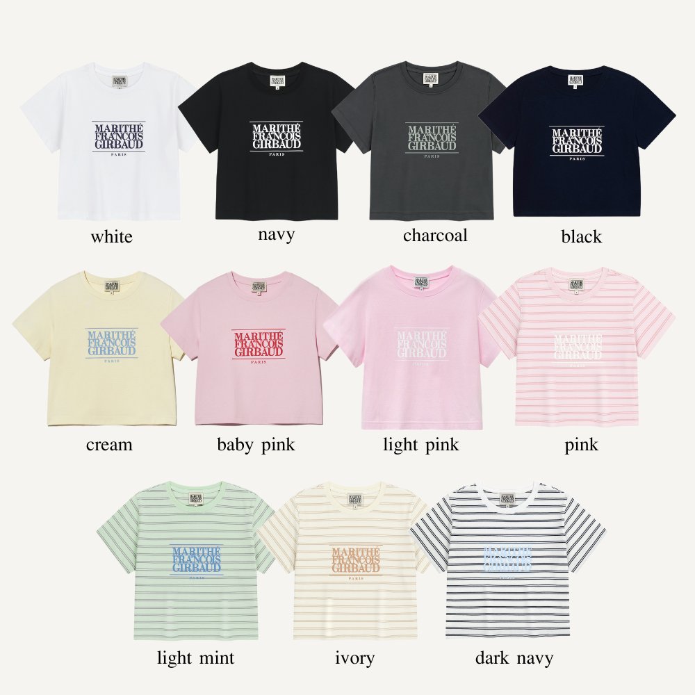 pre⋆｡˚ 
marithe w classic logo crop tee ครอปก็มาลดด้วยน่ารักทุกสีเลย 890 free ems🎀🫧

size;
S ยาว16.7" รอบอก35.4"
M ยาว17.1" รอบอก37.4"
L ยาว17.5" รอบอก39.3"