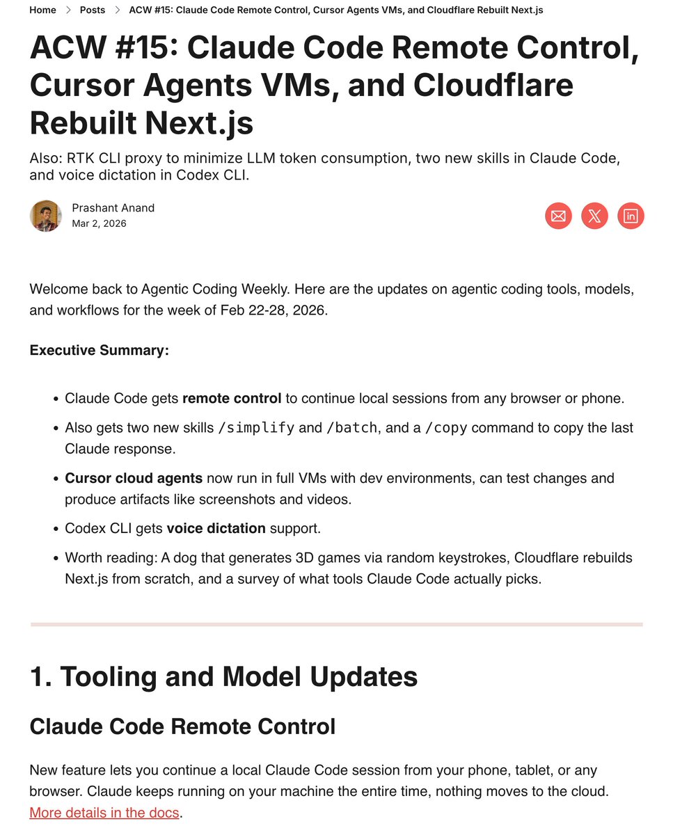 Agentic Coding Weekly tweet media