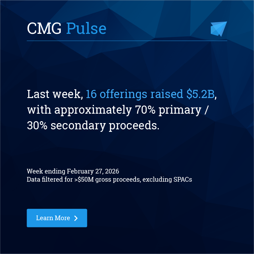 CMG’s Pulse is powered by DataLab, delivering global ECM market signals and performance trends.

🔗 Visit hubs.ly/Q0453ypq0 for more insights.
📩 To learn more, contact sales@cmgx.io.