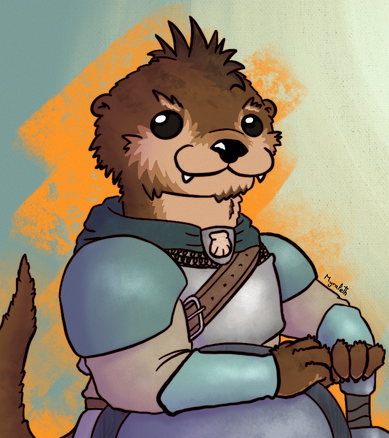 myraleth's tweet photo. Forgot to upload here, my latest character for a roleplaying game, Brumli! A knight otter :)

#digitalart #art #originalcharacter https://t.co/ggj8RYFTFj