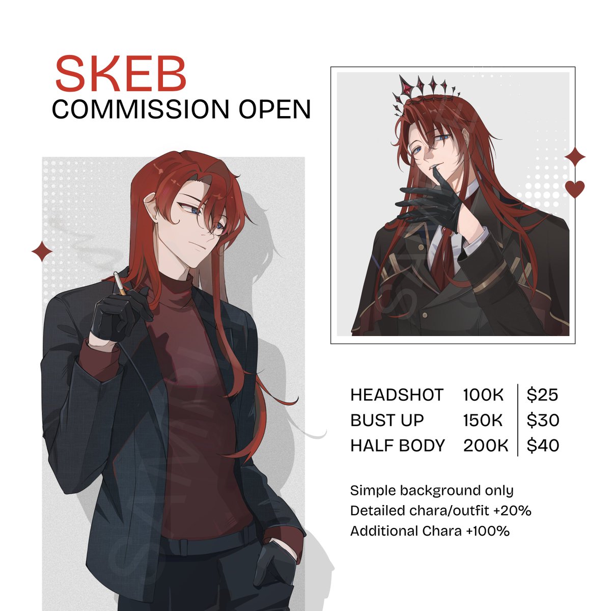Dailyypie Commission Open!! ☀️
 
Hii! I open 5 slots skeb simple render commission for March. Kindly dm me for more information. Thank you!  

Commission result: #dailyypiecomms