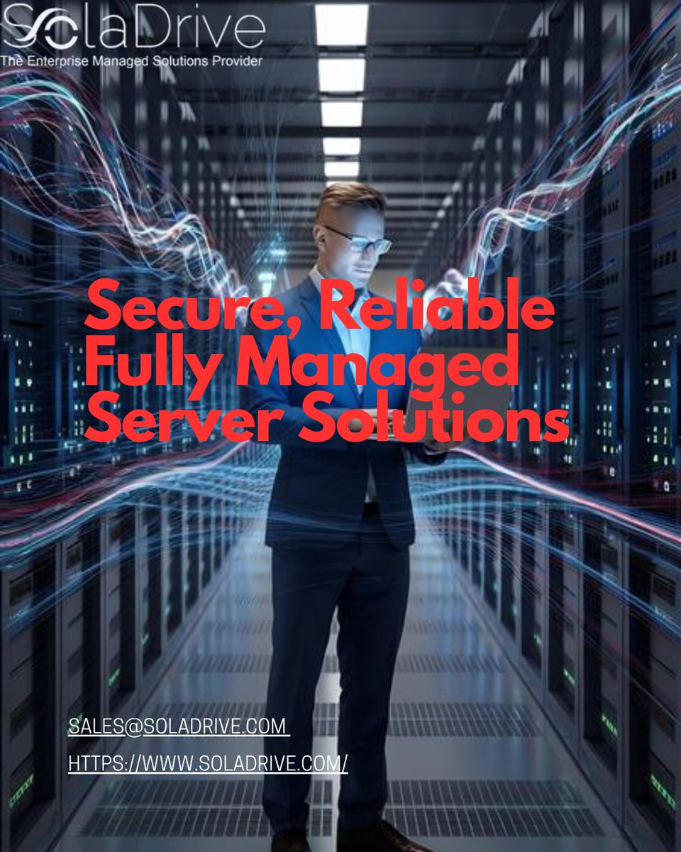 SolaDrive's tweet photo. Our Fully Managed Server solution ensures maximum performance, security, and reliability for your business. We handle setup, monitoring, updates, backups, and technical support, so you can focus on growth. Enjoy peace of mind with expert management and seamless server performance https://t.co/kcJSGHrreX