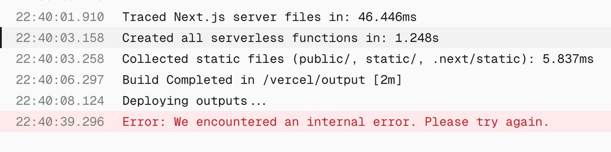 programmerByDay's tweet image. is @vercel  having issues?