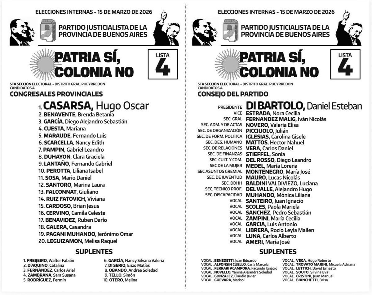 aldo_albarracin's tweet photo. #MardelPlata  🌊🌊🌊

Esta es nuestra boleta. 🗳️
La Lista 4 del peronismo.

La del Sol ☀️✌🏻

#PatriaSíColoniaNo  🇦🇷 https://t.co/vihPgdGQV5