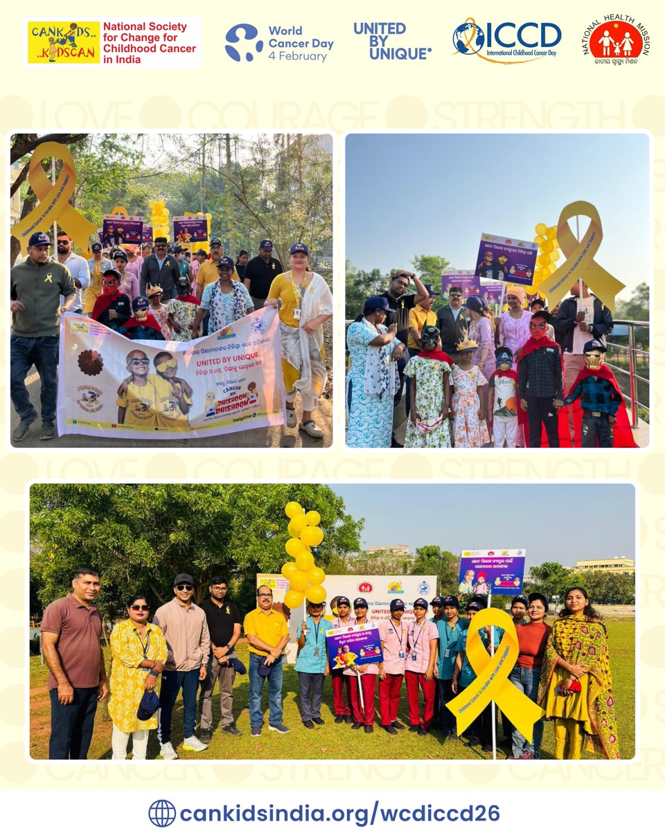 CanKidsOfficial's tweet photo. Odisha Walks for Childhood Cancer 💛

With NHM &amp; Govt of Odisha, we spread one message — early detection saves lives.

No child should fight alone.
#CancerKoDhishoomDhishoom 🤛
#ICCD2026 #ChildhoodCancerAwareness #UnitedByUnique
@uicc
@IntChildCancer
@nhmodisha https://t.co/8S2mYOSihE