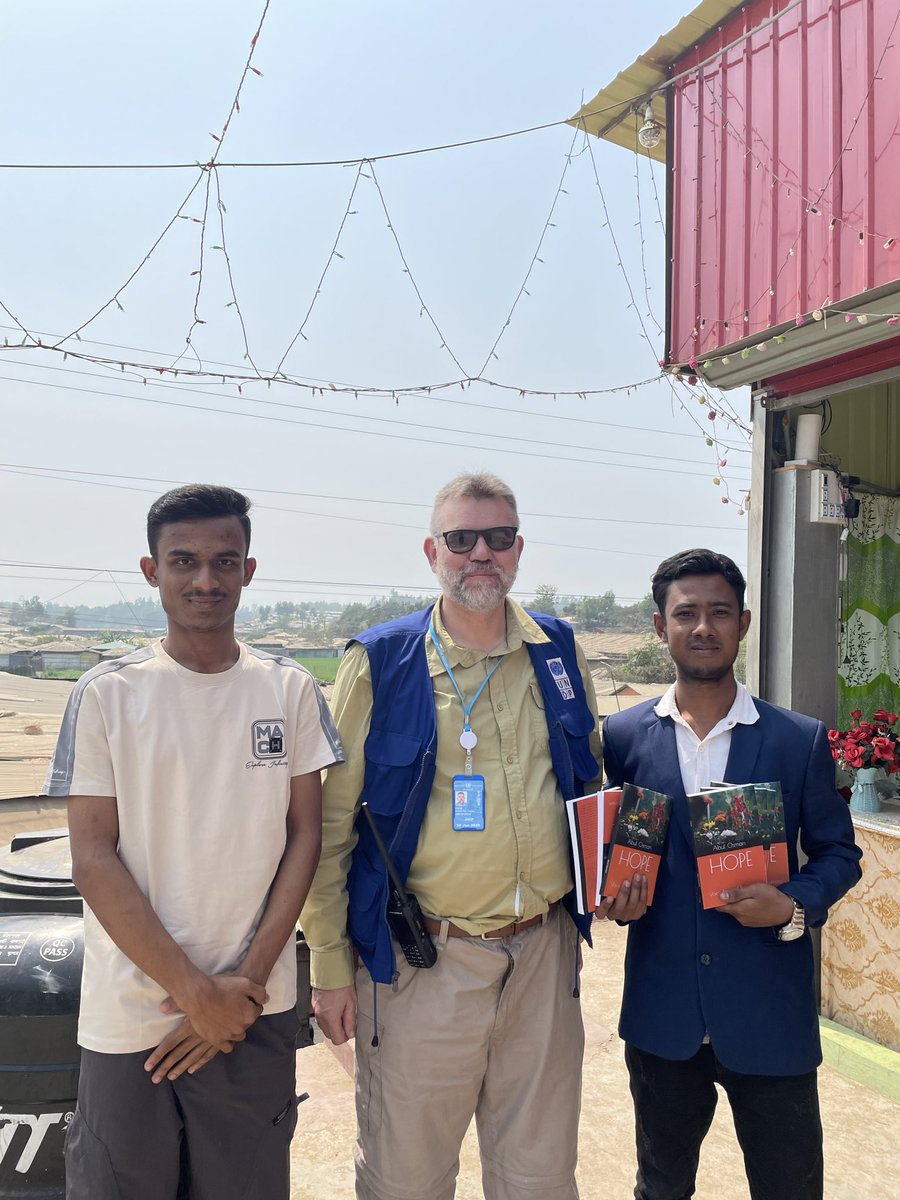 TangenVon's tweet photo. Today I met two of the Rohingya Poets in Camp 15 in Ukhiya Cox’s Bazar,it was great catching up with two dynamic young Rohingya youth Abdul Osman and Sirajul Islam @Ronan_Lee https://t.co/CkcPqxV9p4