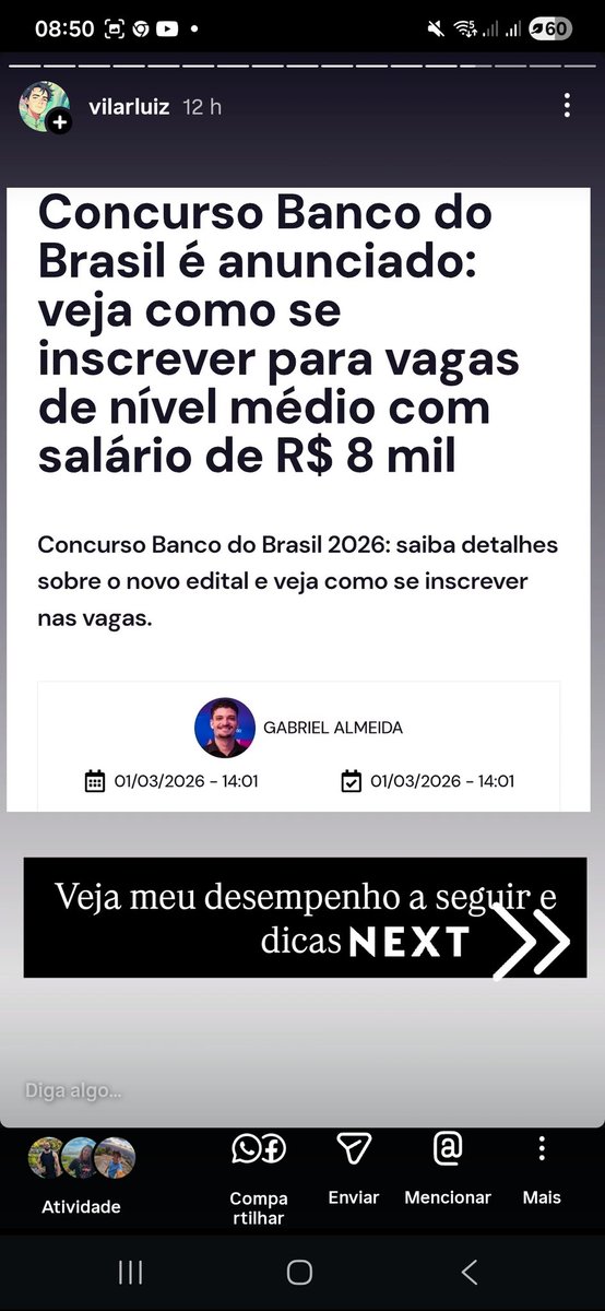 FccMaldita's tweet image. #CONCURSOS #BB #DICAS 
Meu Resultado no primeiro concurso que fiz na vida.
