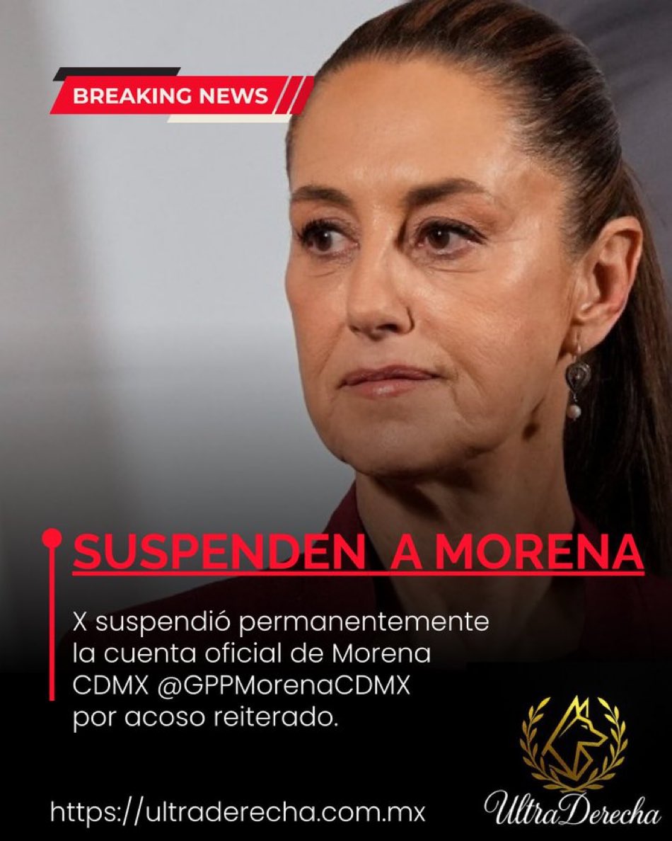 Suspenden PERMANENTEMENTE la cuenta del Grupo Parlamentario de Morena por difundir mentiras y calumnias .
Los burócratas de <a href="/infodemiaMex/">InfodemiaMx</a> jamás denunciaron ni señalaron nada. Cuando #Morena comunica miente, roba y traiciona