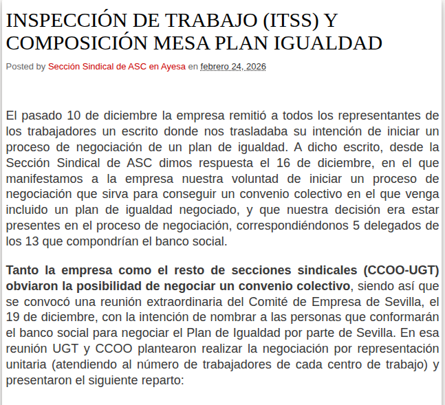 INSPECCIÓN DE TRABAJO (ITSS) Y COMPOSICIÓN MESA PLAN IGUALDAD
asc-ayesaat.blogspot.com/2026/02/inspec…

<a href="/AyesaNews/">Ayesa</a> #Ayesa #TIC #Ingenieria #Consultoría 

<a href="/ASC_Sevilla/">ASC Sevilla</a>