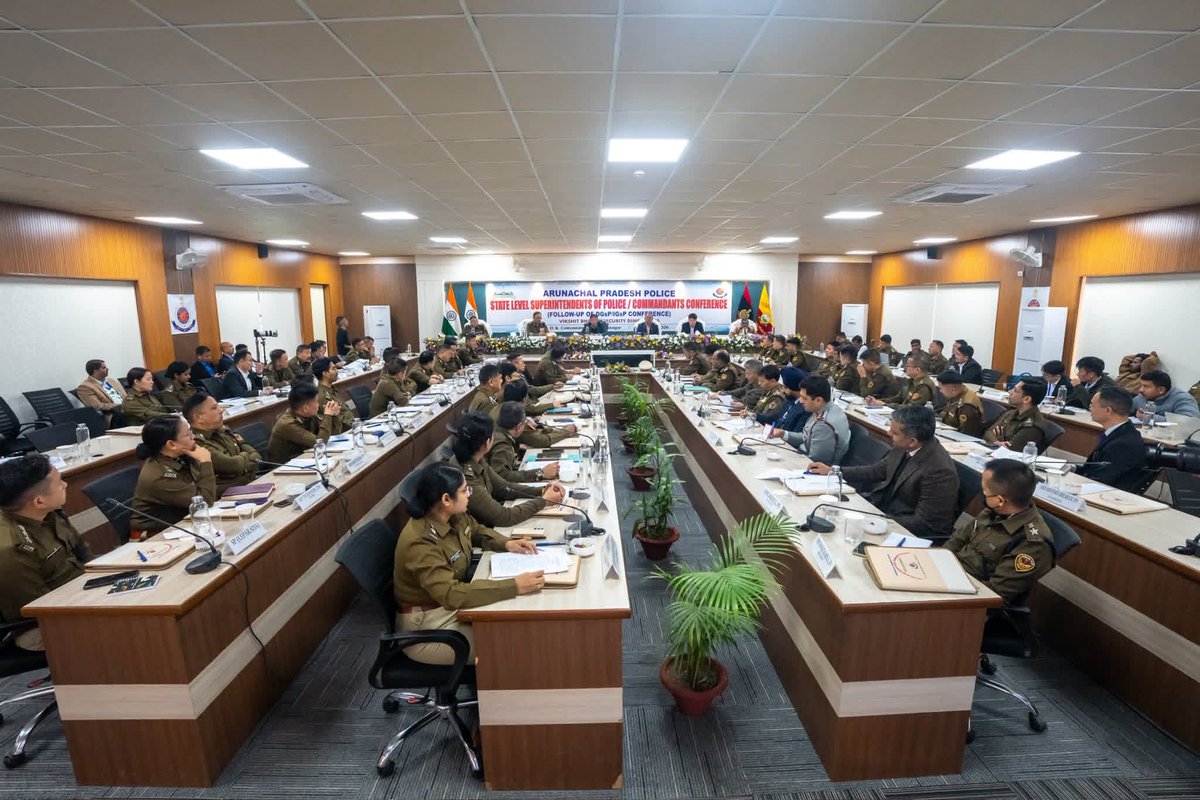 NatungMama's tweet photo. Held detailed deliberations at the DK Convention Centre during the State-Level Superintendents of Police / Commandants Conference (Follow-up of DGsP/IGsP Conference) grace by Hon’ble Chief Minister Shri @PemaKhanduBJP Ji, and attended by Hon'ble Advisor to Home and Chief Secretary, alongside the DGP, ADGP and IGP and all senior officers.

We reviewed law and order, cybercrime preparedness, anti-narcotics action, border management and the urgent need to improve conviction rates through scientific investigation. Security must remain firm if development is to be meaningful.

Roing Police Station, adjudged Best Police Station 2025, has set an exemplary benchmark in discipline, professionalism and people-centric policing for the entire force to emulate.

@narendramodi 
@AmitShah 
@ArunachalPolice 
@ArunachalCMO