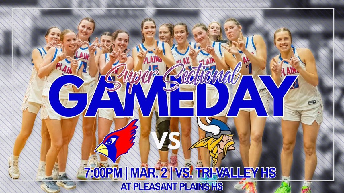 TimSchweizer1's tweet photo. Pleasant Plains Cardinals vs. Downs Tri-Valley Vikings live tonight from the IHSA Girls 2A Super-Sectional at Pleasant Plains. 

7:00pm on WFMB 92.3 FM/1450 AM https://t.co/F3X6APPZo5 

Highlights @Channel1450com https://t.co/1nRUFdQ1Qw