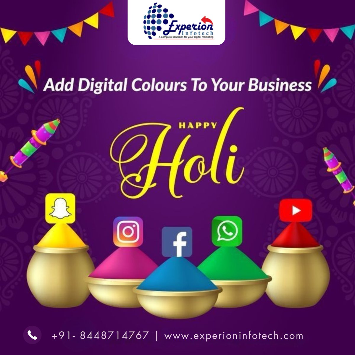 Experionit's tweet photo. Bringing colors, smiles, and festive vibes your way!
#HoliFestival #SpreadLove #HoliSpecial #VibrantColors https://t.co/8f8pDSGRD0