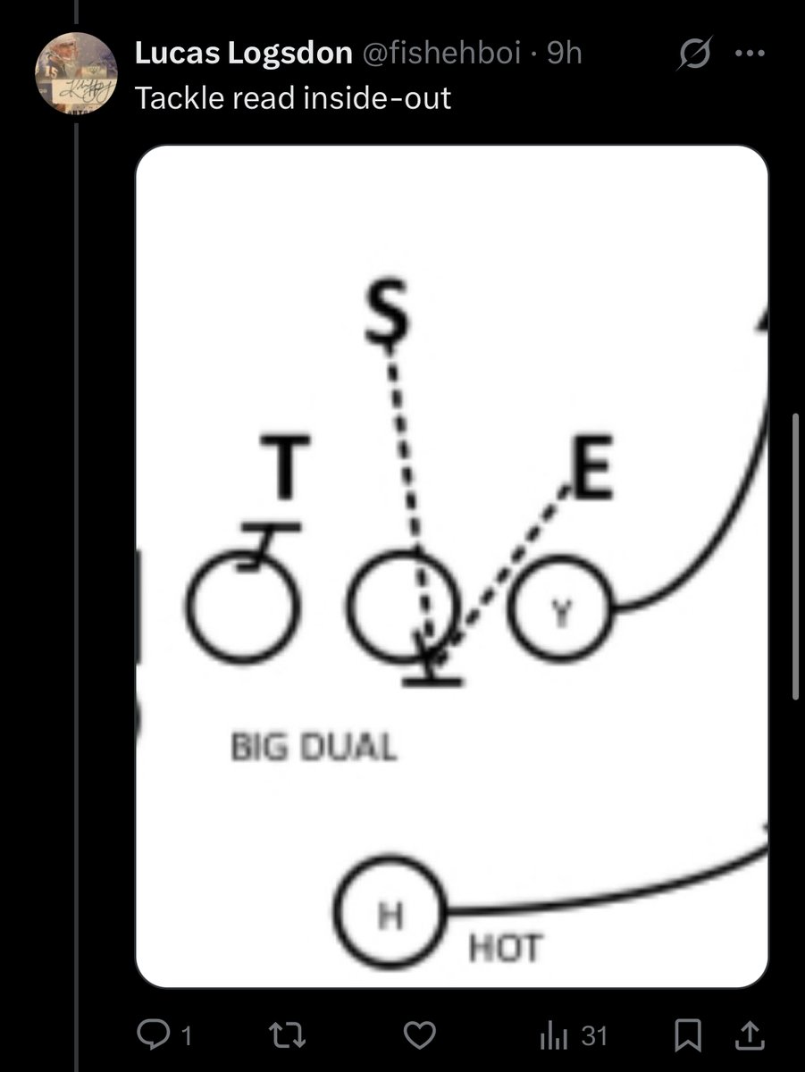 EMS_QB's tweet photo. @fishehboi Based on what you said in that last reply, I think we have different definitions of a “big dual”. 

However, earlier in the discussion, I asked what ur definition of a big dual was and this was your response.

Which lead me to believe ur definition was any dual read by a T. https://t.co/LLmaFdp3m2