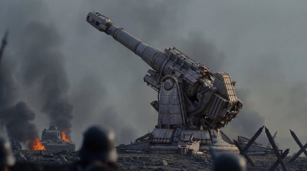 I rendered my Red Alert 2 French Grand Cannon with Nanobanana, which ...