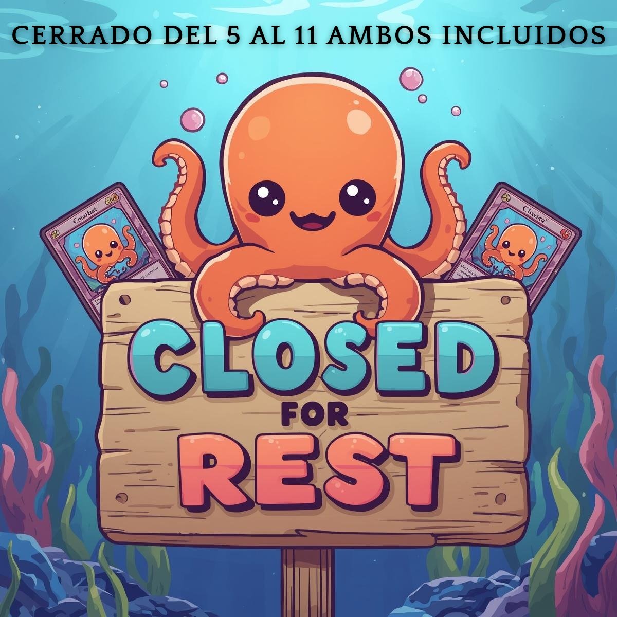 libertaliajuego's tweet photo. Cerramos por descanso del 5 al 11 de Marzo. Disculpad las molestias y nos vemos a la vuelta! 🐙 https://t.co/MhIFVrzbNt