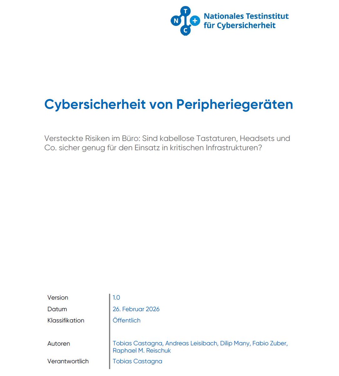 Dennis_Kipker's tweet photo. Versteckte AngriffsflĂ€che #IT-#Peripherie: Nach wie vor wird ĂŒbersehen, dass nicht nur Rechner, sondern auch kabellose PeripheriegerĂ€te kompromittiert werden können - so eine neue Studie des Nationalen Testinstituts fĂŒr #Cybersicherheit aus der #Schweiz:
https://t.co/K3rx7Keu8O https://t.co/xg0RIblkp9