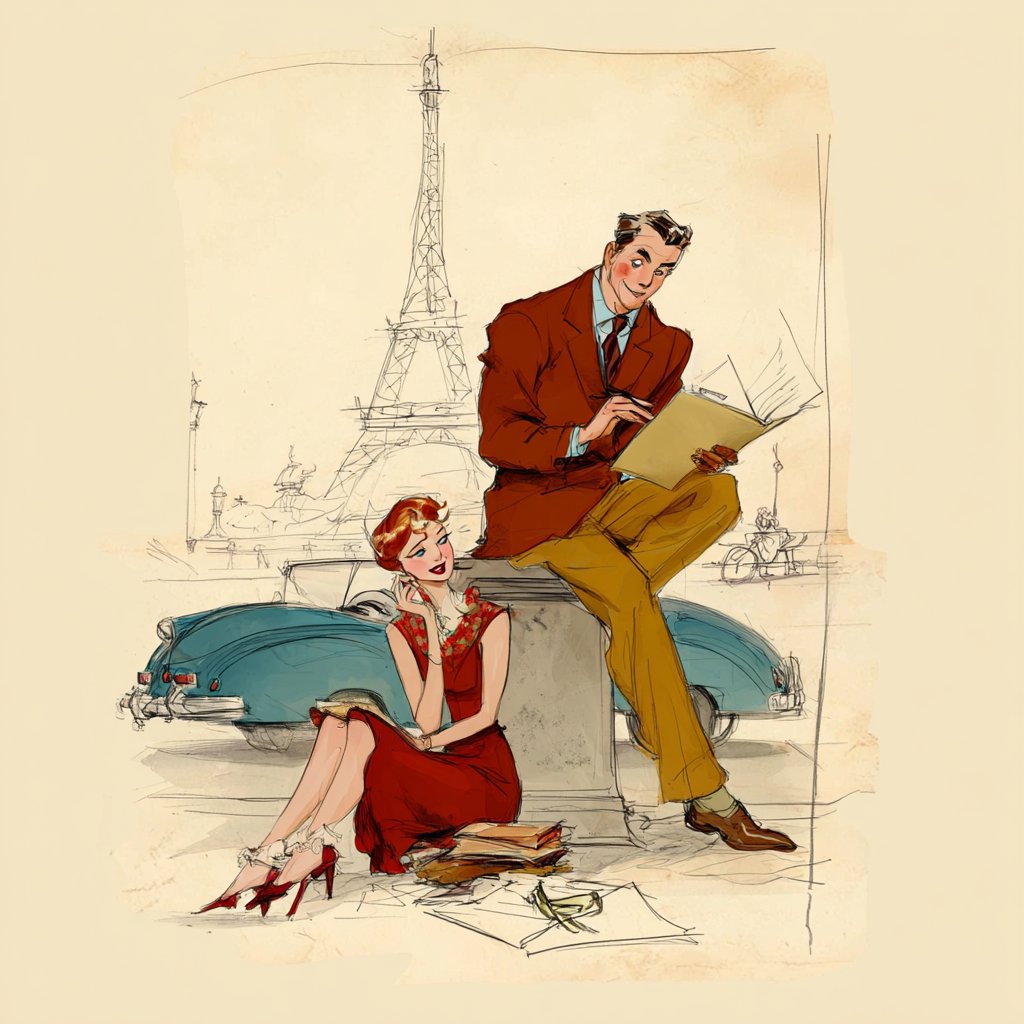 Retro fashion sketch frames