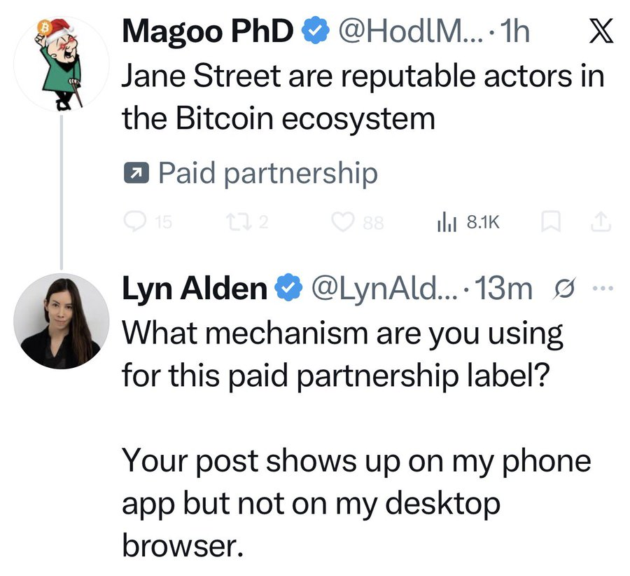 Grinfig's tweet photo. why BTC Price is tanking despite iran war,financial mess ??
Bitcoiners are now government agents NGU. They are frontrunners, insiders wallstreet pets.
Where is p2p decentralization,privacy wealth ?
Bitcoin is now just a crypto,paper stock rigged by saylor blackrock jane street. https://t.co/qein3TGk0k