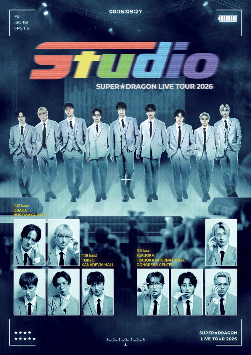 Supdra_staff's tweet photo. SUPER★DRAGON 
LIVE TOUR 2026「Studio」

ー
▶️ KEY VISUAL
ー

🎫 THANK YOU SOLD OUT
https://t.co/ERXikzjNaO

#SD_Studio
#スパドラ #SUPERDRAGON https://t.co/d5VxGn4Tok